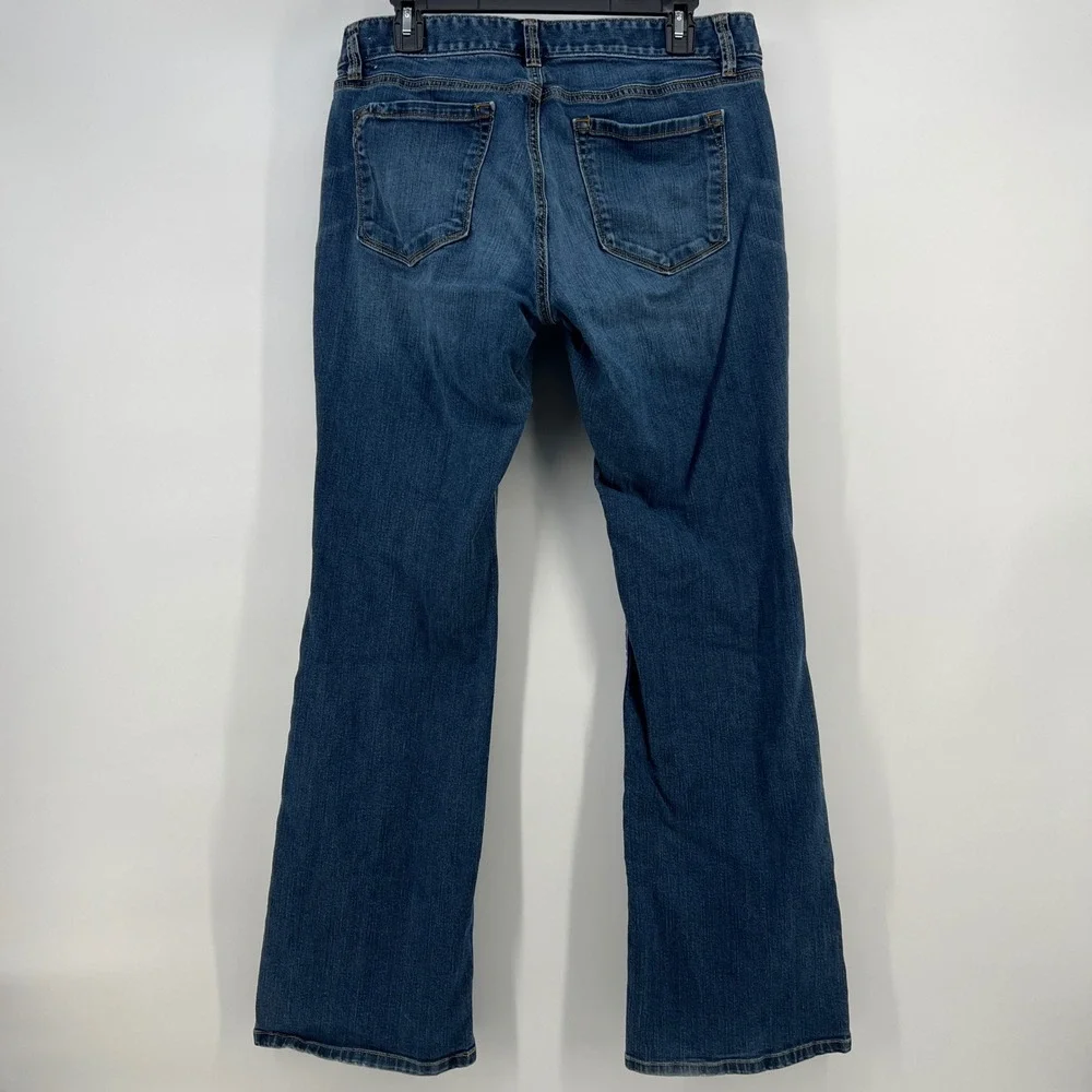Ann Taylor Loft Curvy Bootcut Jeans Womens 12 Medium Wash Denim Blue Stretch